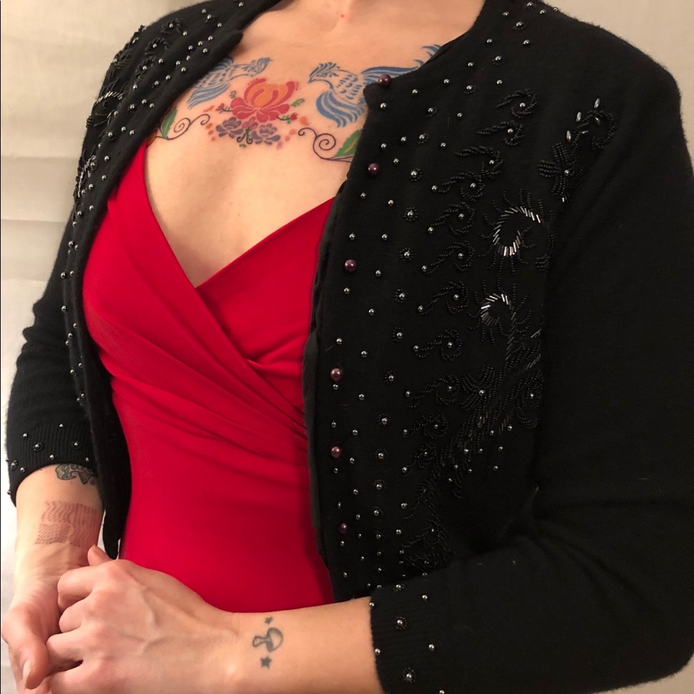 Vintage Beaded Cashmere Cardigan